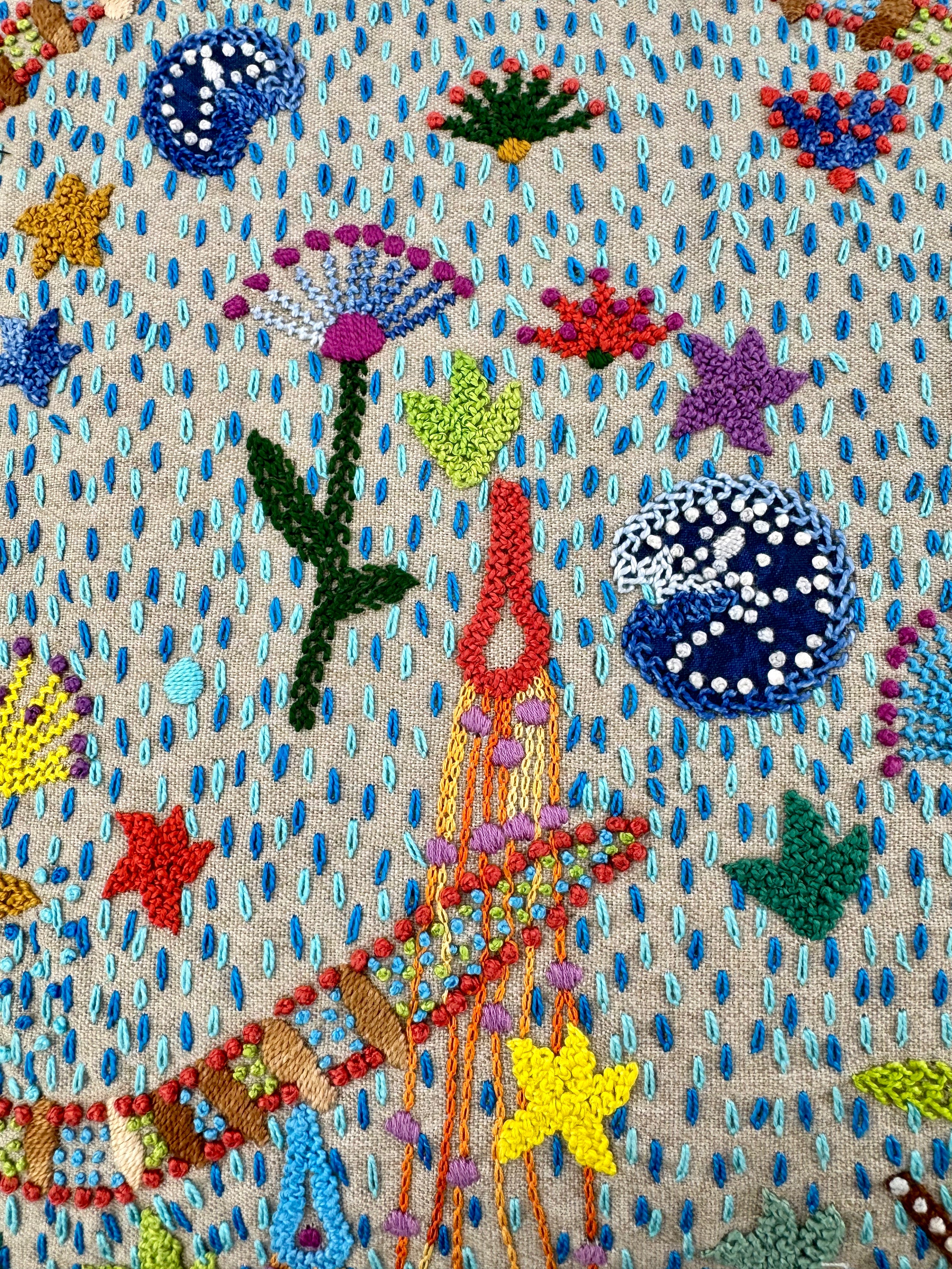 State Fair Design by Gerardo Rosales. Hand Embroidered on gray Terrell James