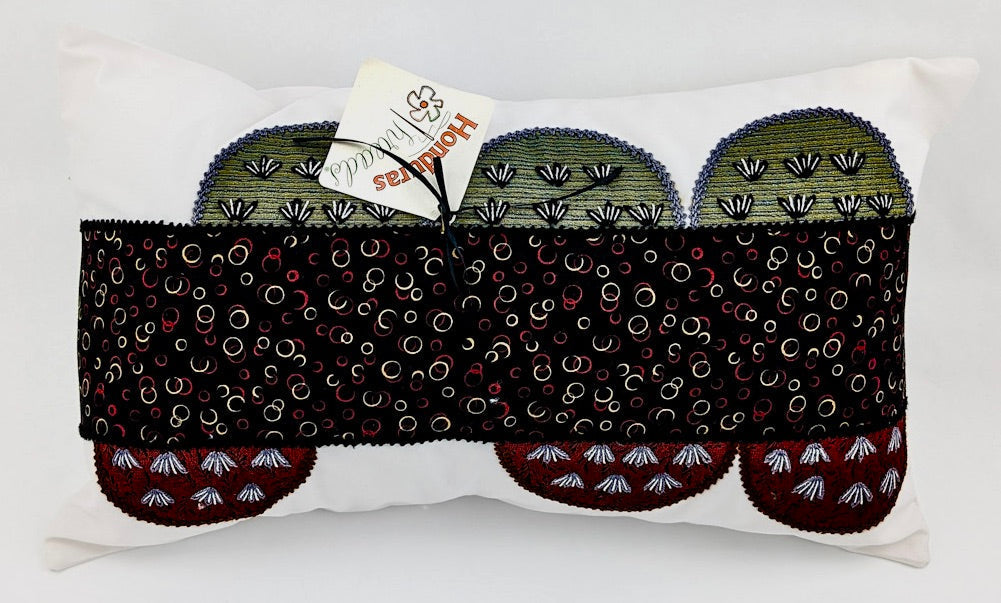 Piedras Lunar Design by Pamela Nelson. Hand Embroidered on black Pamela Nelson