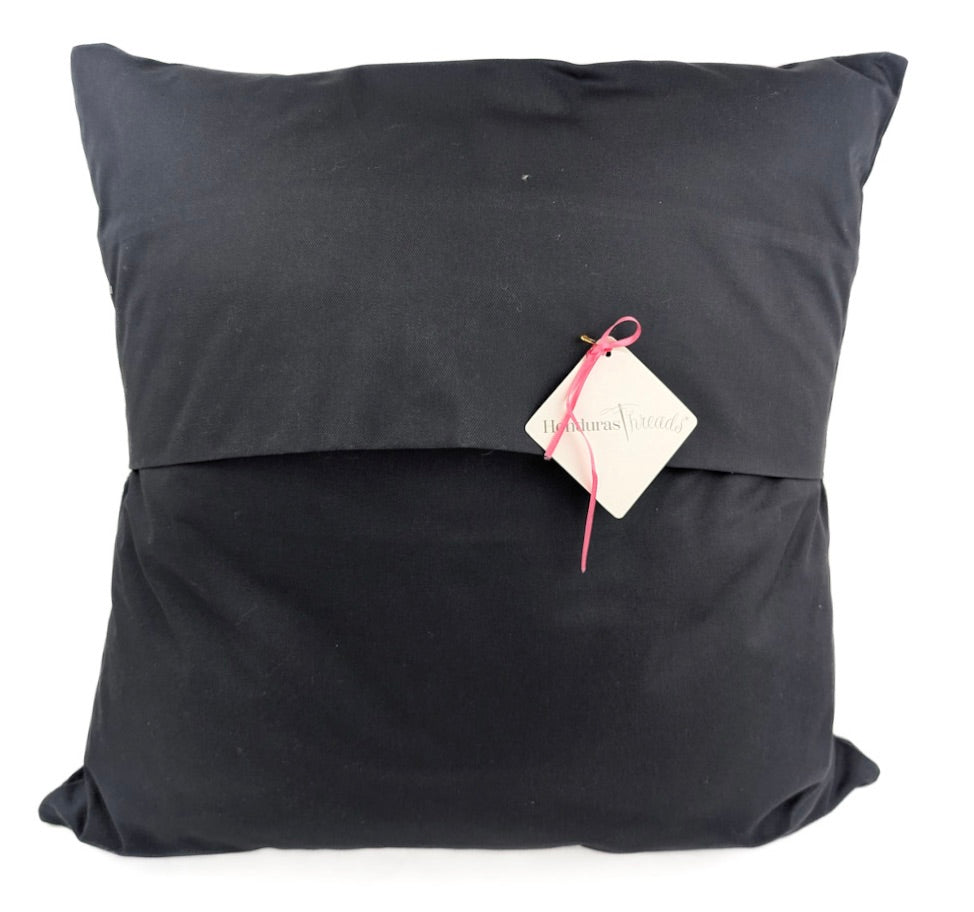 Abstract #2 Design by Terrell James. Hand Embroidered on grey Honduras Threads