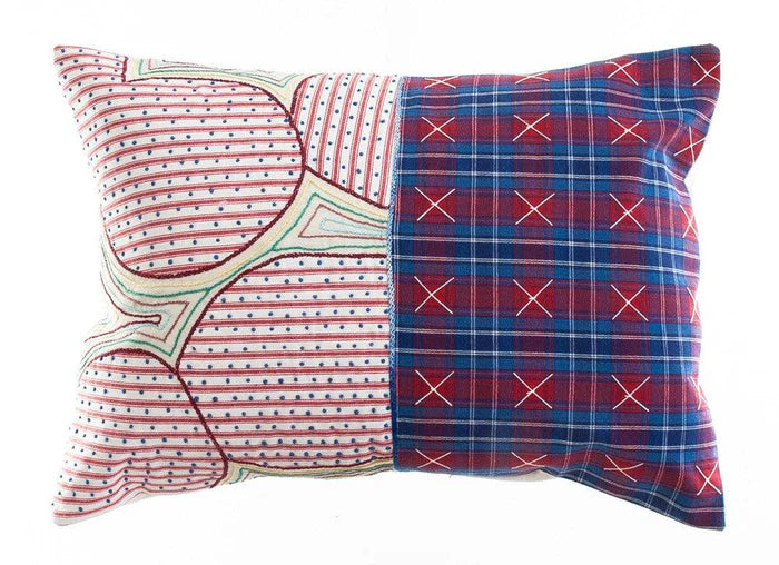 Cuadritos Design Embroidered Pillow Honduras Threads