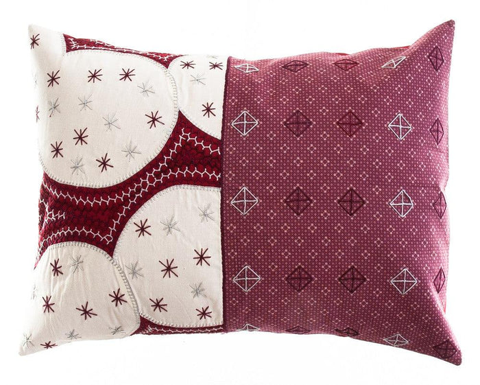 Cuadritos Design Embroidered Pillow Honduras Threads