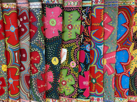 Hand-embroidered pillows