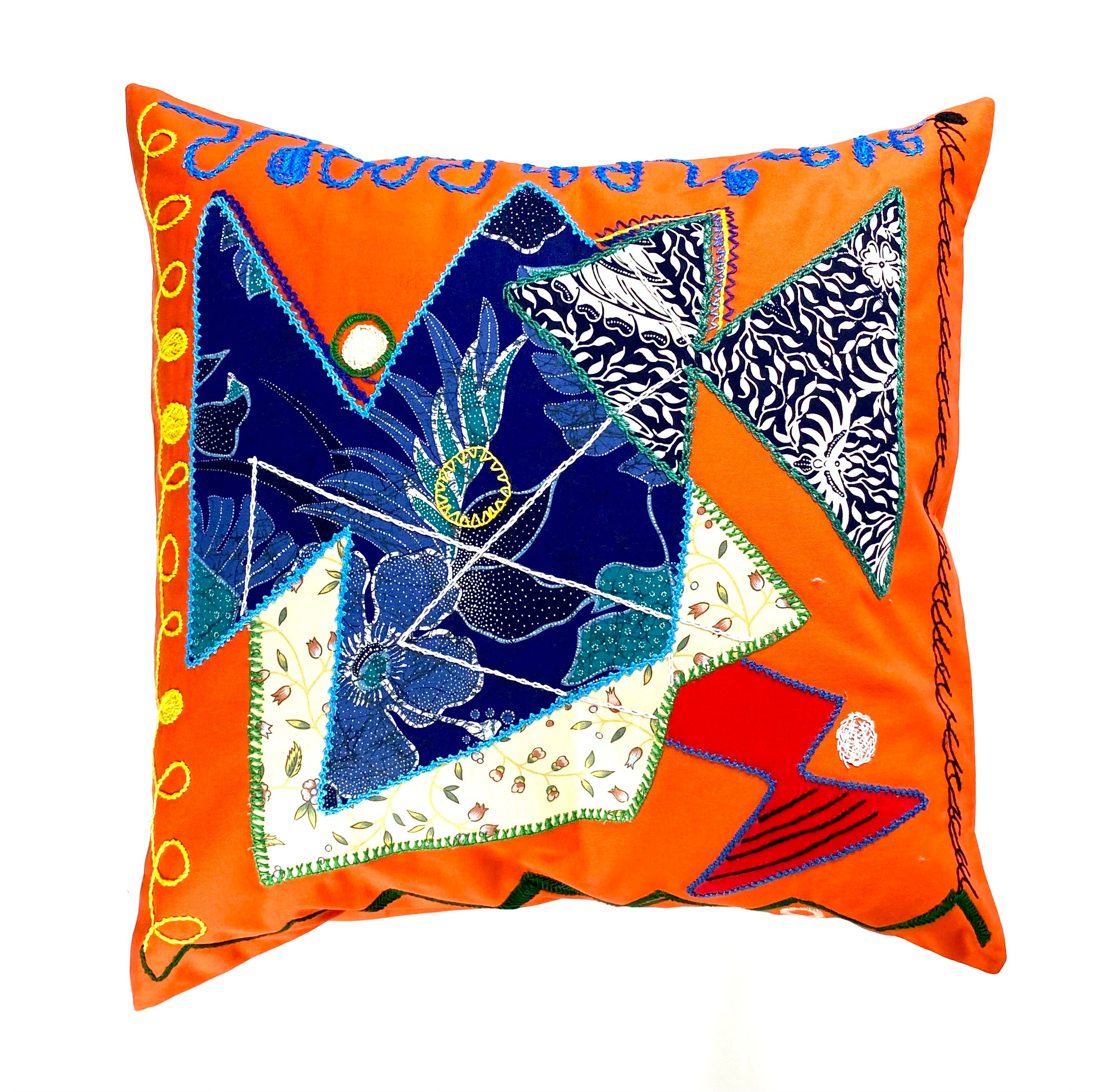 Triangles floating on orange Honduras Threads