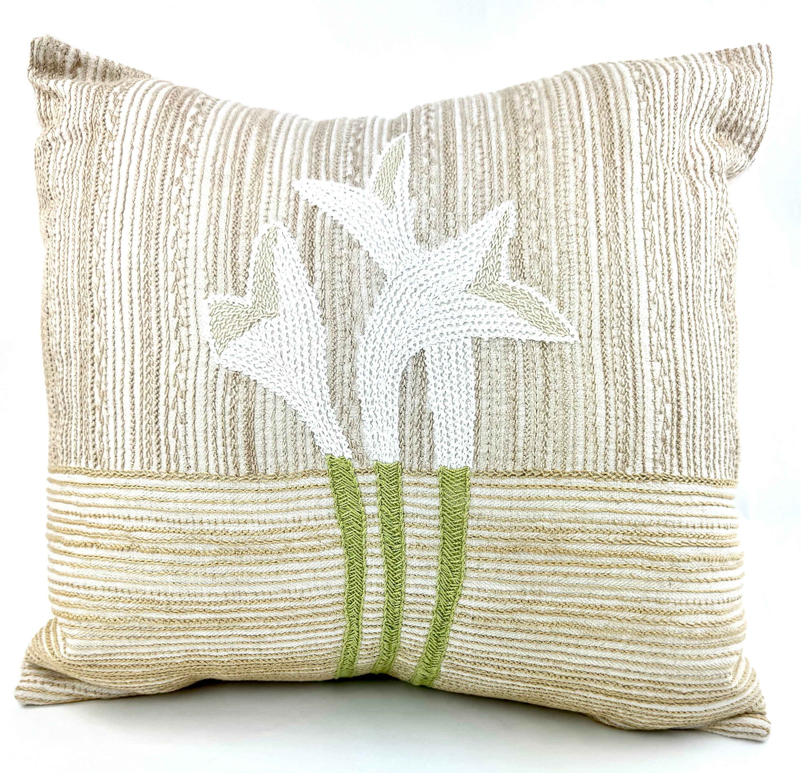 Monstera on blue denim Honduras Threads