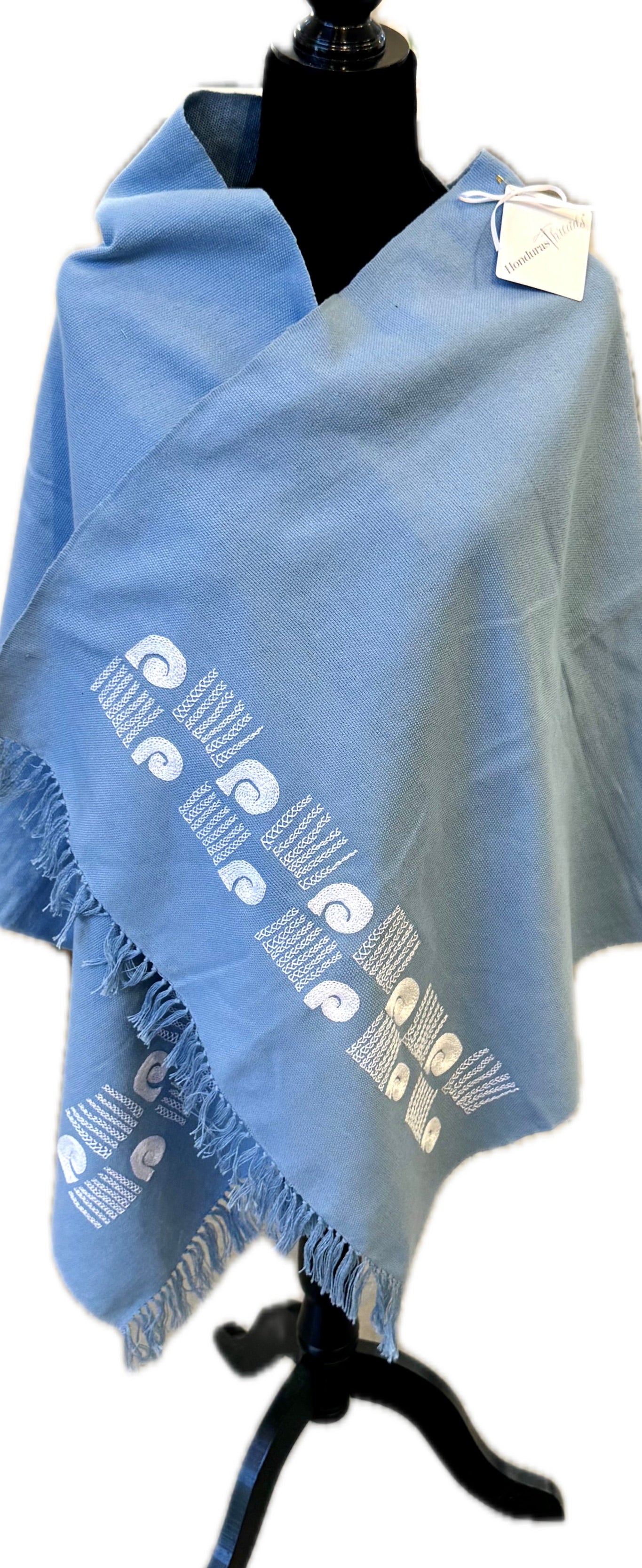 Handwoven, hand embroidered shawl Honduras Threads