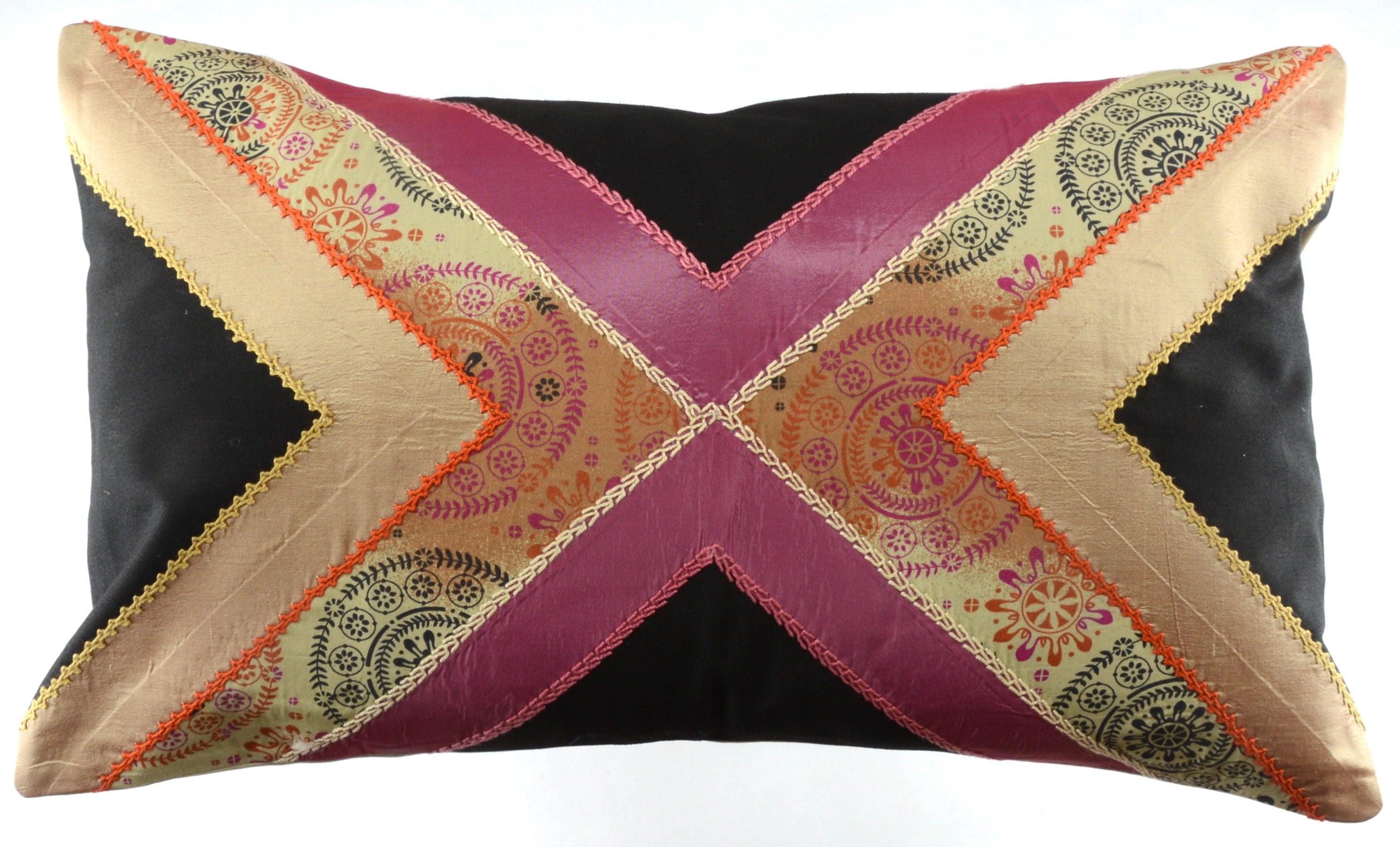Conexiones Design Embroidered Pillow on black Honduras Threads
