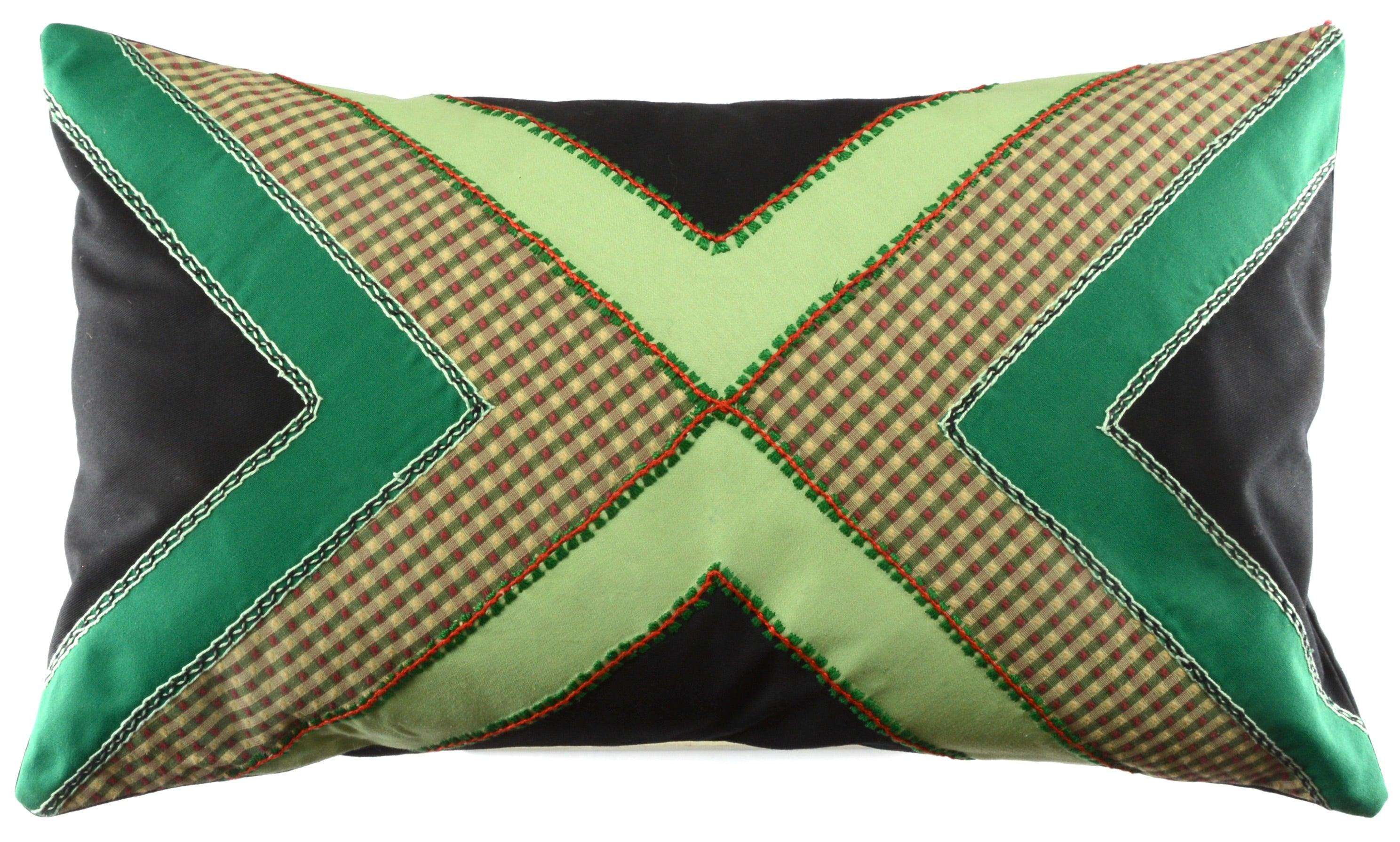 Conexiones Design Embroidered Pillow on black Honduras Threads