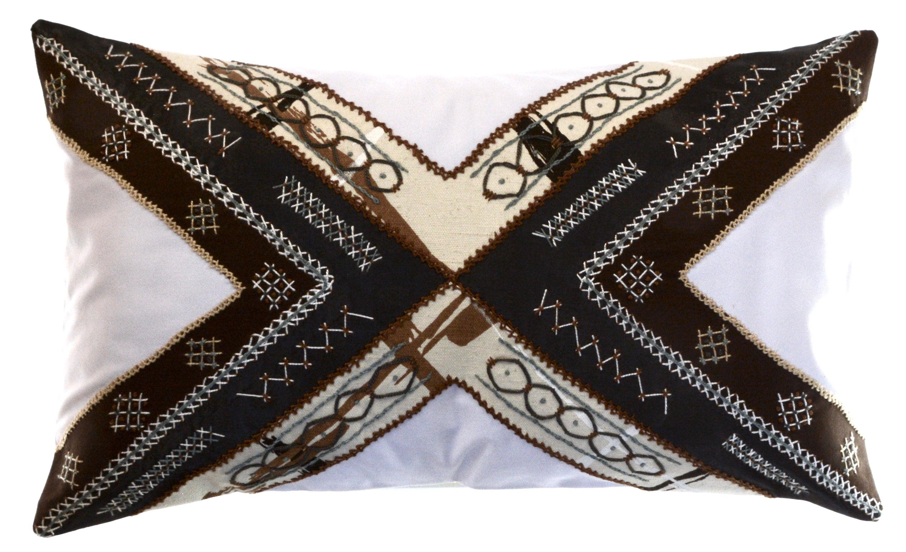Conexiones Design Embroidered Pillow on white Honduras Threads