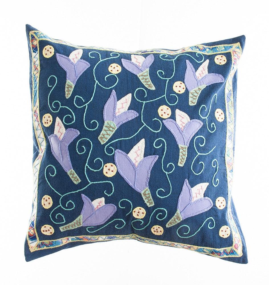 Lirios Design Embroidered Pillow with Insert Honduras Threads