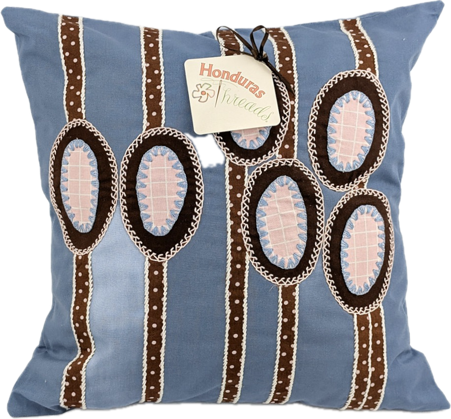 Maracas Design by Pamela Nelson.  Embroidered on ecru. Pamela Nelson