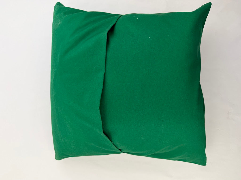 Sol Azul Design by Pamela Nelson. Hand Embroidered Pillow on dark brown Pamela Nelson