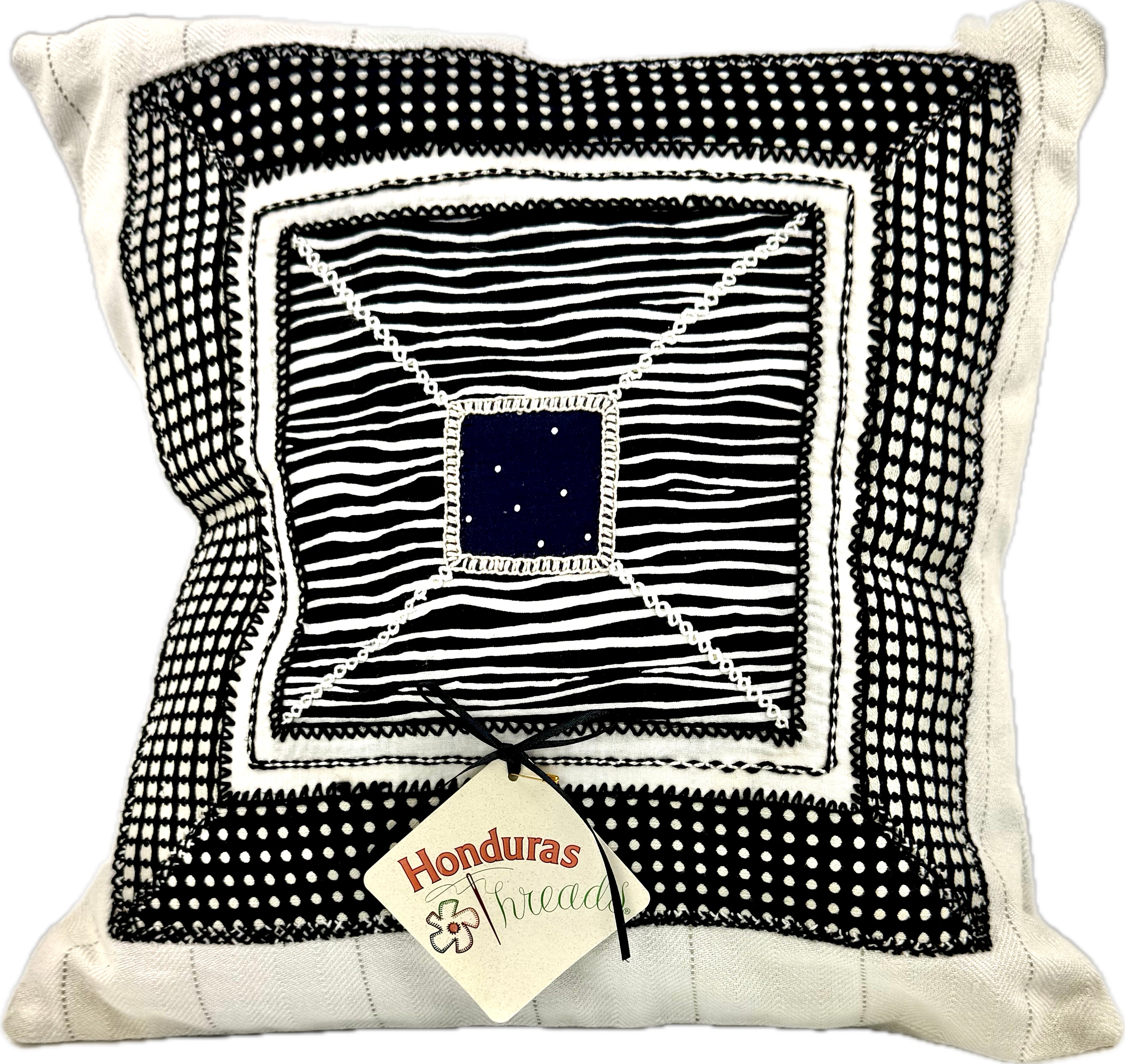 De Colores Design by Pamela Nelson.  Hand Embroidered Pillow on white (Copy) Pamela Nelson