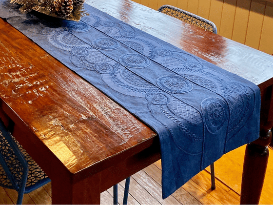 Hand-embroidered table runners