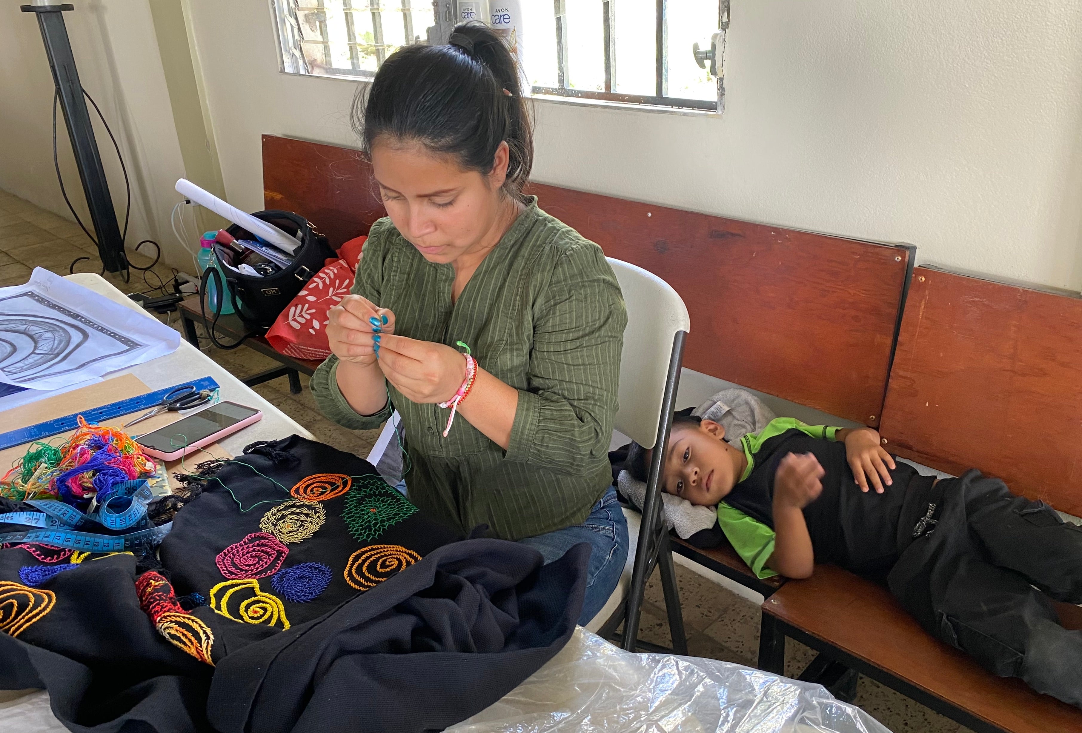 Handwoven, hand embroidered shawl Honduras Threads