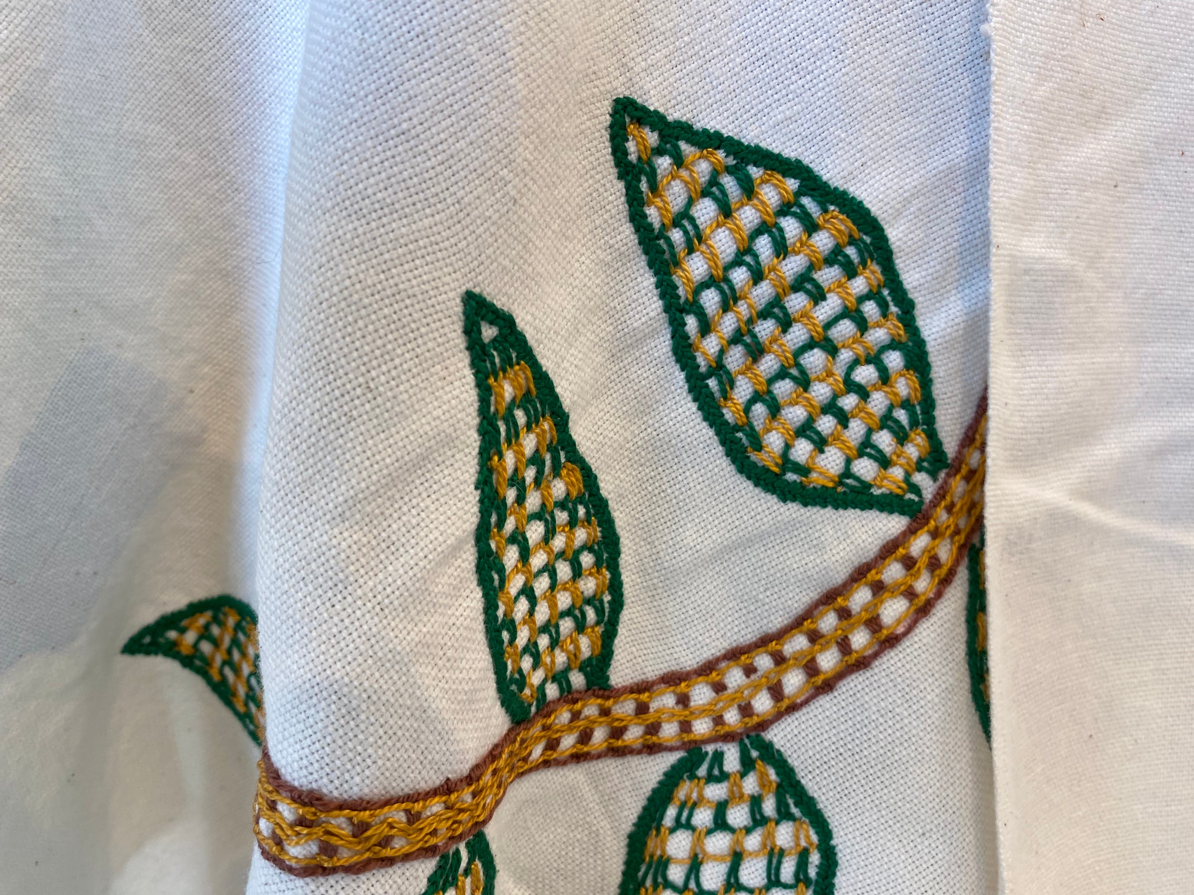 Handwoven, hand embroidered shawl