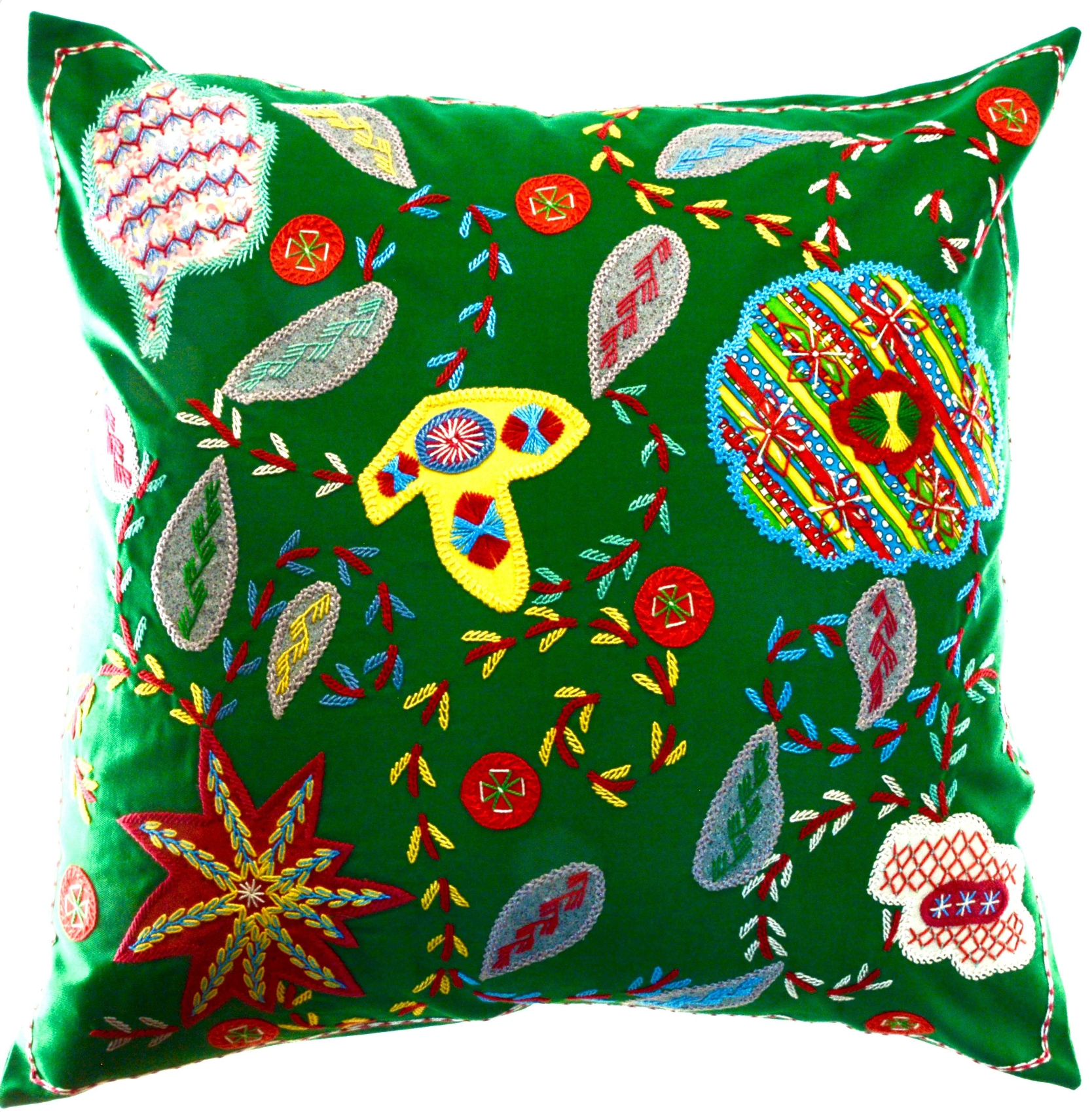 Rosas Design Embroidered Pillow with Insert Honduras Threads