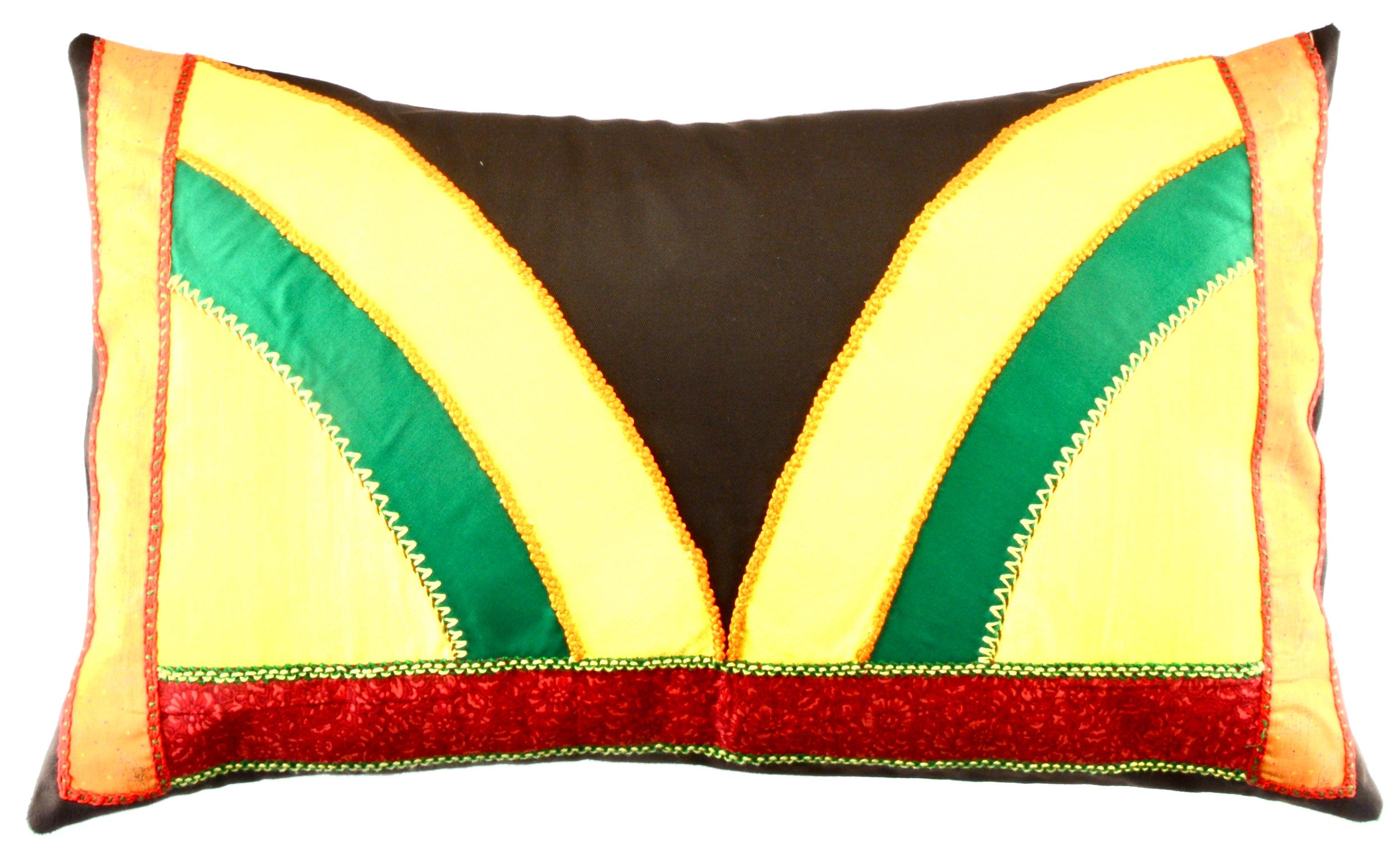 Mariposa Design Embroidered Pillow on chocolate Honduras Threads