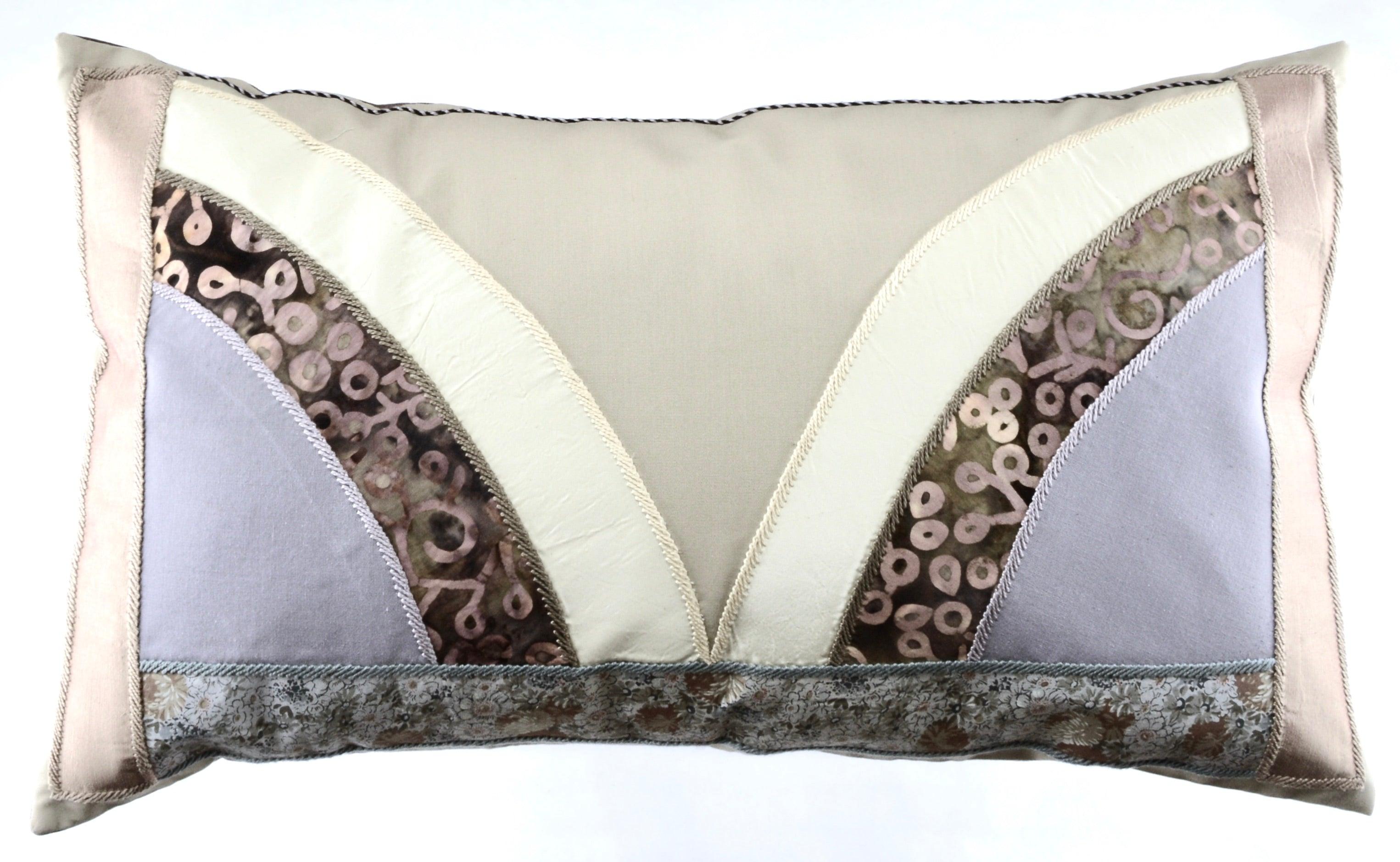 Mariposa Design Embroidered Pillow on brown Honduras Threads