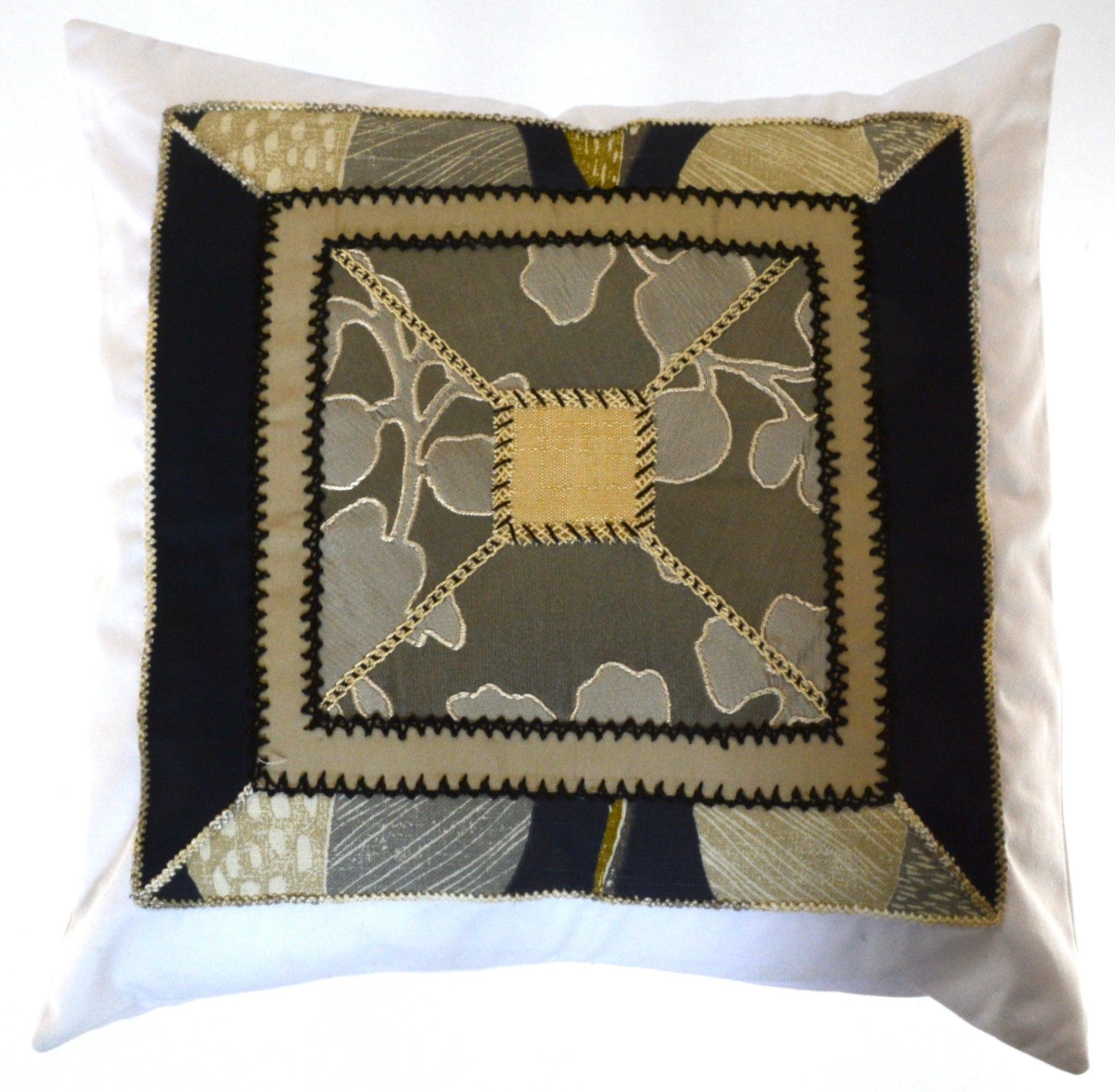 De Colores Design Embroidered Pillow on white Honduras Threads